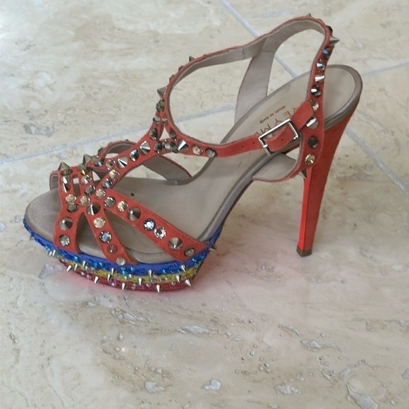 GREYMER leather swarovski crystals platform high size 36 - Picture 3 of 12